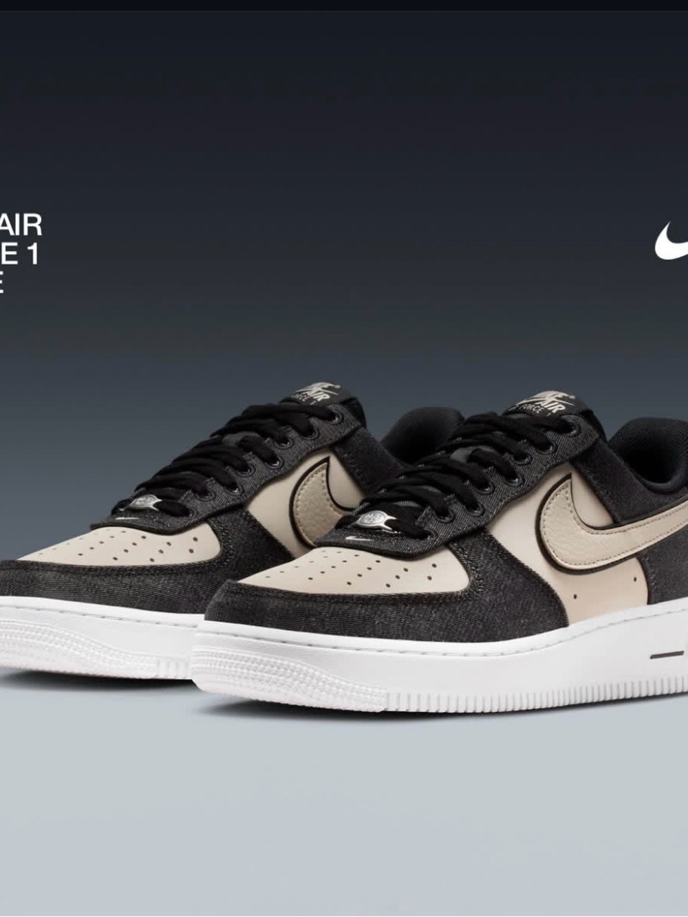 Nike Women’s Air Force 1 ‘07 SE— Black Net/White/Metallic Silver Size 7.5